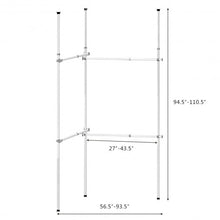 Load image into Gallery viewer, Double 2 Tier Adjustable &amp; Telescopic Clothes Hangers
