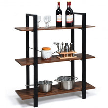 Load image into Gallery viewer, 3-Tiers Bookshelf Industrial Bookcases Metal Frame Shelf Stand
