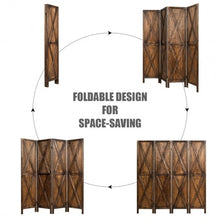 Load image into Gallery viewer, 5.6 Ft 4 Panels Folding Wooden Room Divider-Brown
