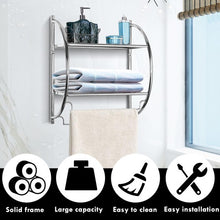 Load image into Gallery viewer, 2-Tier Wall Mount Shower Organizer Towel Storage Rack
