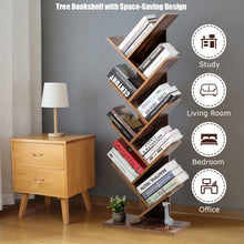Load image into Gallery viewer, 8-Tier Free Standing Tree Bookshelf-Coffee
