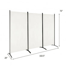 Load image into Gallery viewer, 3-Panel Room Divider Folding Privacy Partition Screen for Office Room-White
