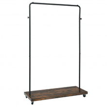 Load image into Gallery viewer, Industrial Pipe Style Rolling Garment Rack on Wheels
