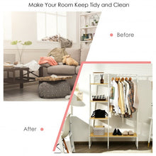 Load image into Gallery viewer, Clothes Rack Free Standing Storage Tower with Metal Frame-Natural
