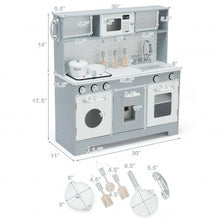 Load image into Gallery viewer, Pretend Play Kitchen Wooden Toy Set for Kids with Realistic Light and Sound
