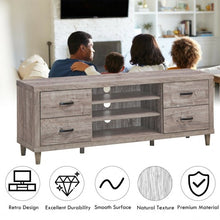 Load image into Gallery viewer, 65" TV Stand with Storage Shelves &amp; 4 Drawers
