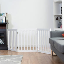 Load image into Gallery viewer, 24'' Folding Standing 3 Panels Wood Pet Fence-White
