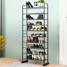 Load image into Gallery viewer, 10-Tier Metal Frame Shoe Rack Space-saving Shoe Organizer
