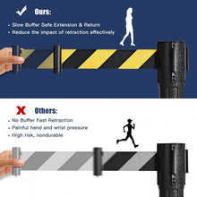 Load image into Gallery viewer, 6 Pcs Stanchion Post Crowd Control Barriers Queue Pole w/Retractable Belt-Yellow
