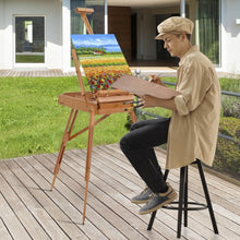 Load image into Gallery viewer, Tripod Folding French Wooden Easel with Sketch Box
