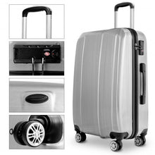 Load image into Gallery viewer, GLOBALWAY 3 PC 20" 24" 28" Luggage Set Suitcase Spinner w/ TSA Lock-Silver
