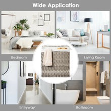 Load image into Gallery viewer, Laundry Hamper Hand-Woven Synthetic Rattan Laundry Basket-Gray
