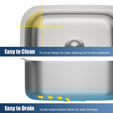 Load image into Gallery viewer, 23� Stainless Steel Single Bowl Kitchen Sink Basin
