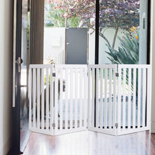 Load image into Gallery viewer, 35'' Folding Standing 4 Panel Wood Pet Fence-White
