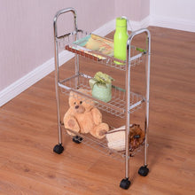 Load image into Gallery viewer, 3-Tiers Metal Storage Rack Baskets Shelf
