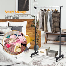Load image into Gallery viewer, Adjustable Rolling Garment Rack Clothes Hanger
