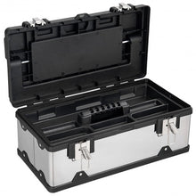 Load image into Gallery viewer, 18" Tool Box Stainless Steel and Plastic Portable Organizer with Lid
