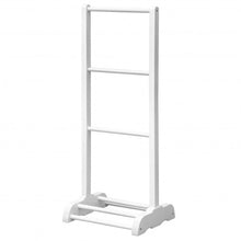 Load image into Gallery viewer, 3-Bar Acacia Wood Freestanding Bathroom Towel Rack  w/Bottom Storage Shelf-White
