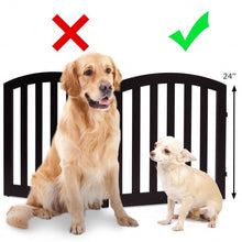 Load image into Gallery viewer, 24" Configurable Folding Free Standing 4 Panel Wood Pet Fence-Brown
