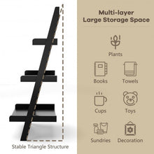 Load image into Gallery viewer, 3 Tier Leaning Rack Wall Ladder Book Shelf Bookcase Storage Display Multipurpose
