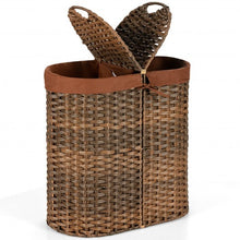 Load image into Gallery viewer, Handwoven Laundry Hamper Basket with 2 Removable Liner Bags-Brown
