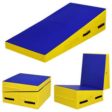 Load image into Gallery viewer, Folding Incline Mat Slope Cheese Gymnastics Gym Exercise Yellow
