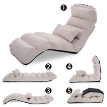 Load image into Gallery viewer, Stylish  Folding Lazy Sofa Chair with Pillow-Beige
