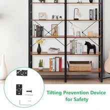 Load image into Gallery viewer, 80.7" Double Wide 6-Shelf Bookcase Industrial Metal Storage Shelf
