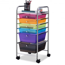 Load image into Gallery viewer, 6 Drawers Rolling Storage Cart Organizer-Transparent Multicolor

