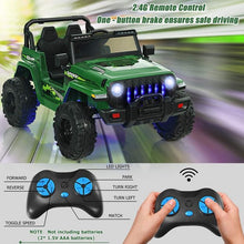 Load image into Gallery viewer, 12V Kids Ride-on Jeep Car with 2.4 G Remote Control-Green
