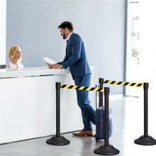 Load image into Gallery viewer, 6 Pcs Stanchion Post Crowd Control Barriers Queue Pole w/Retractable Belt-Yellow

