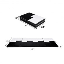 Load image into Gallery viewer, Gymnastics Mat Folding Portable Exercise Aerobics Exercise Mat-Black &amp; White
