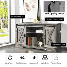 Load image into Gallery viewer, 59" TV Stand with Adjustable Shelf and Sliding Barn Door Cabinet-Gray

