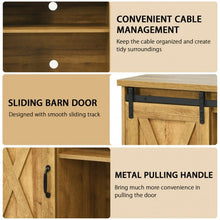 Load image into Gallery viewer, 59" TV Stand with Adjustable Shelf and Sliding Barn Door Cabinet-Golden
