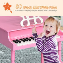 Load image into Gallery viewer, 30-Key Wood Toy Kids Grand Piano with Bench &amp; Music Rack-Pink
