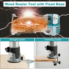 Load image into Gallery viewer, 1.25HP Palm Router Kit Variable Speed Woodworking with Plunge base
