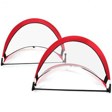 Load image into Gallery viewer, Two Pop Up Soccer Goal Set Foldable Training Football Net-4'
