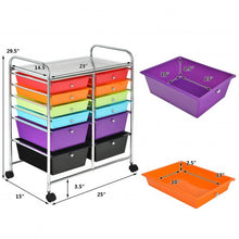 Load image into Gallery viewer, 12 Drawers Rolling Cart Storage Scrapbook Paper Organizer Bins-Deep Multicolor
