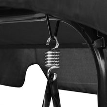 Load image into Gallery viewer, Steel Frame Outdoor Loveseat Patio Canopy Swing with Cushion-Black
