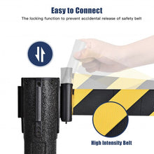 Load image into Gallery viewer, 6 Pcs Stanchion Post Crowd Control Barriers Queue Pole w/Retractable Belt-Yellow
