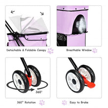 Load image into Gallery viewer, Pet Foldable Cage Stroller For Cat And Dog-Pink
