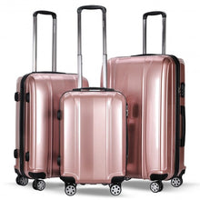 Load image into Gallery viewer, 3 Pcs 20" 24" 28" GLOBALWAY ABS+PC Luggage Travel Set-Pink
