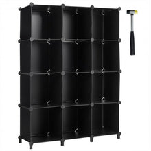 Load image into Gallery viewer, 12 Plastic Cube Storage Organizer -Black
