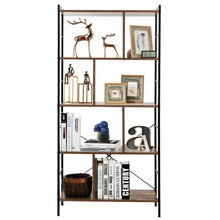 Load image into Gallery viewer, 4-Tier Industrial Bookshelf Floor Standing Storage Rack Large Storage
