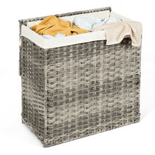 Load image into Gallery viewer, Hand-woven Foldable Rattan Laundry Basket-Gray
