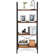 Load image into Gallery viewer, 4-Tier Ladder Shelf Bookcase Bookshelf Display Rack Plant Stand-Black
