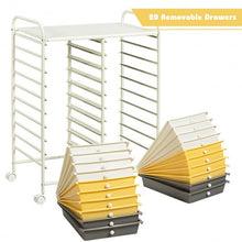 Load image into Gallery viewer, 20 Drawers Storage Rolling Cart Studio Organizer-Yellow

