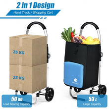 Load image into Gallery viewer, Folding Utility Shopping Trolley with Removable Bag-Blue
