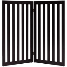 Load image into Gallery viewer, 35" Folding Standing 2/4 Panel Wood Pet Fence-Brown-A
