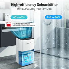 Load image into Gallery viewer, 24 Pints 1500 Sq. Ft Portable Dehumidifier For Medium To Large Spaces

